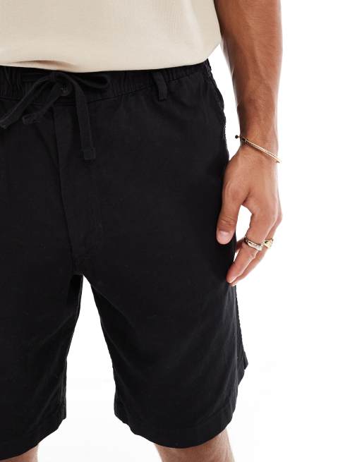 Pantalones cortos negros de mezcla de lino de Jack & Jones, 5 de 5