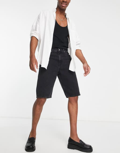 Pantalones cortos negros de pernera ancha Omar de Dr Denim, 3 de 4