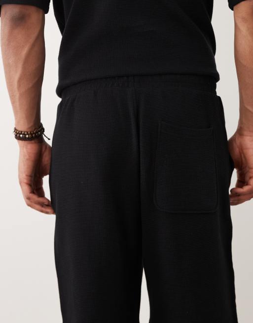 Pantalones cortos negros de tejido gofrado de Selected (parte de un conjunto), 5 de 5