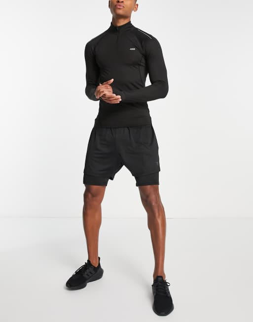 Pantalones negros deportivos de doble capa de Threadbare Active | ASOS