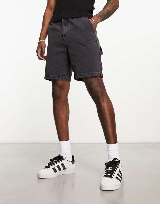 Pantalones cortos negros estilo carpintero de pernera ancha de ADPT 