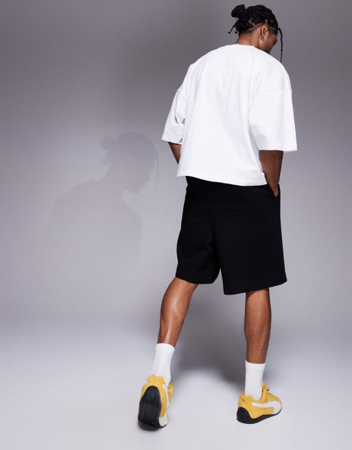 Pantalones cortos negros extragrandes de baloncesto de tejido texturizado de ASOS DESIGN, 3 de 5