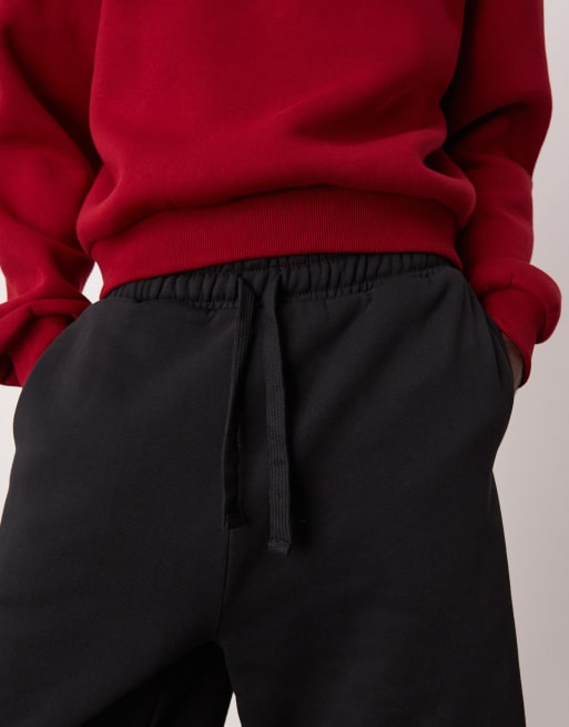 Pantalones cortos negros extragrandes de tejido grueso de 400 g/m² de ASOS DESIGN, 4 de 5