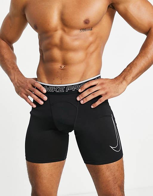 Hombre Pantalones cortos | Pantalones cortos negros interiores Dri-FIT de Nike Pro Training - MO60097
