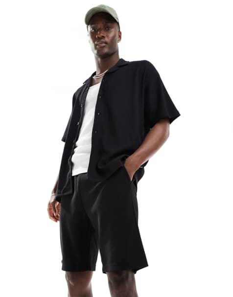 Pantalones cortos negros plisados de Jack & Jones (parte de un conjunto) - view 1