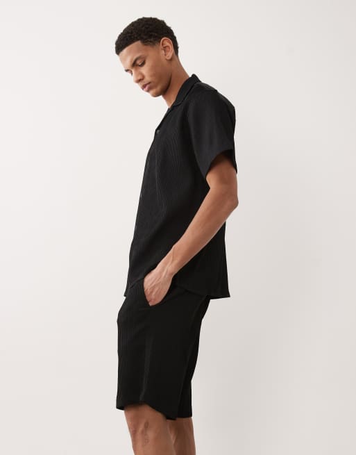 Pantalones cortos negros plisados de Jack & Jones (parte de un conjunto), 3 de 5