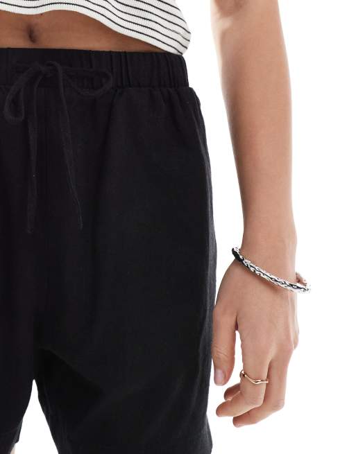Pantalones cortos negros sin cierres de lino de New Look, 5 de 5