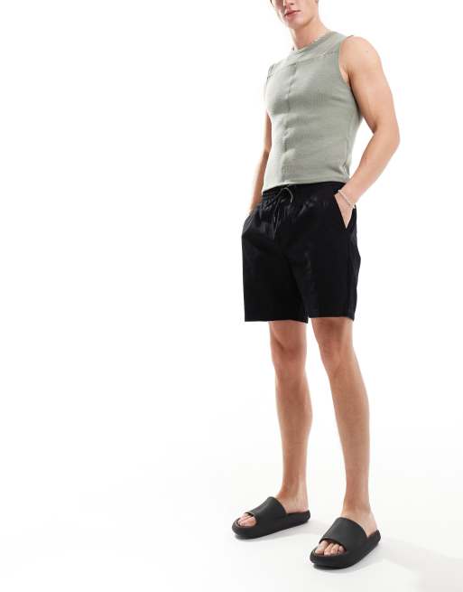 Pantalones cortos negros sin cierres de sarga de ONLY & SONS, 4 de 5