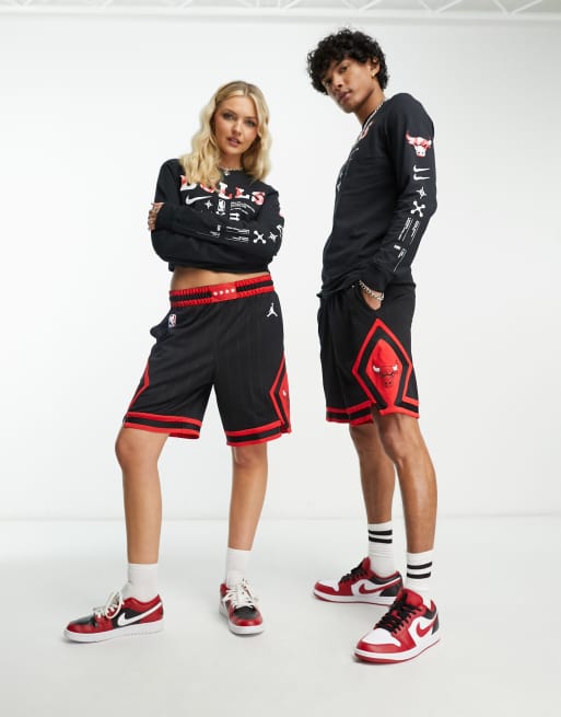 Pantalones cortos negros unisex con dise o de los Chicago Bulls de