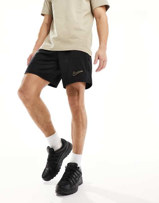 Pantalones cortos negros y amarillos Dri-FIT Academy de Nike Football