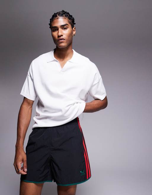 Pantalones cortos negros y rojos Sprinter de adidas Originals