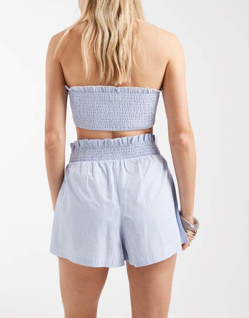 Pantalones cortos playeros azules a rayas sin cierres de Aray, 5 de 5