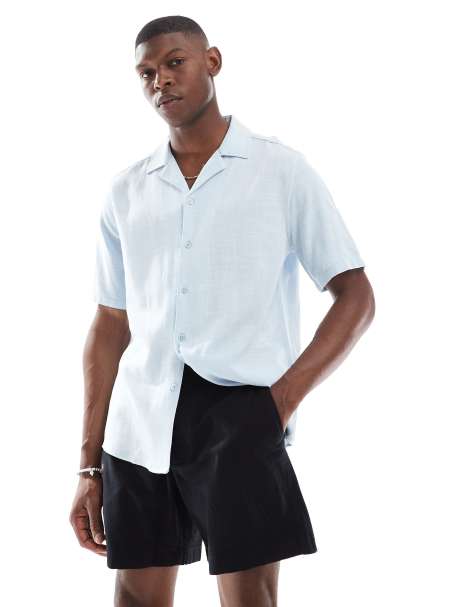Pantalones cortos por encima de la rodilla negros de lino de Hollister - view 1
