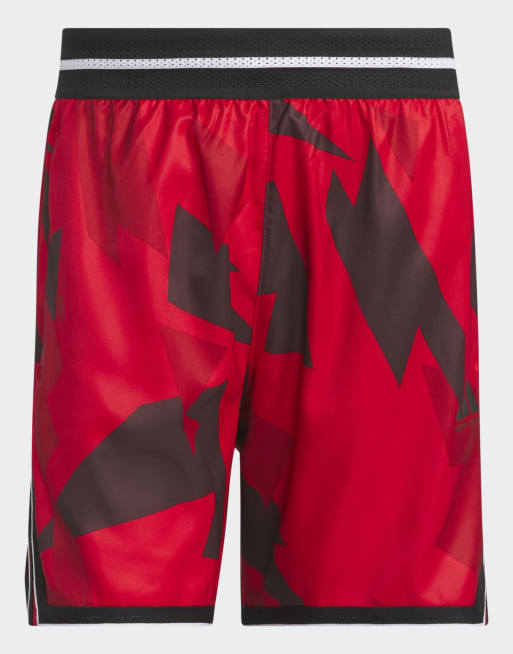 Pantalones cortos rojo rubí puro y negros Crazy Lite de adidas Performance, 4 de 5