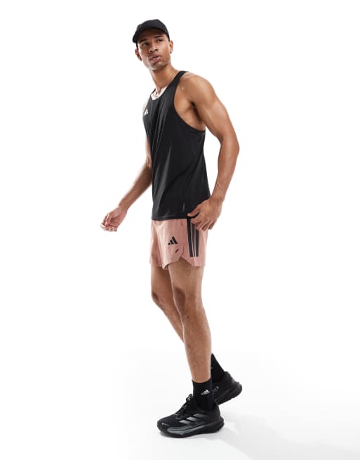 Pantalones cortos rojos con detalle de 3 rayas Power de adidas Performance, 3 de 5