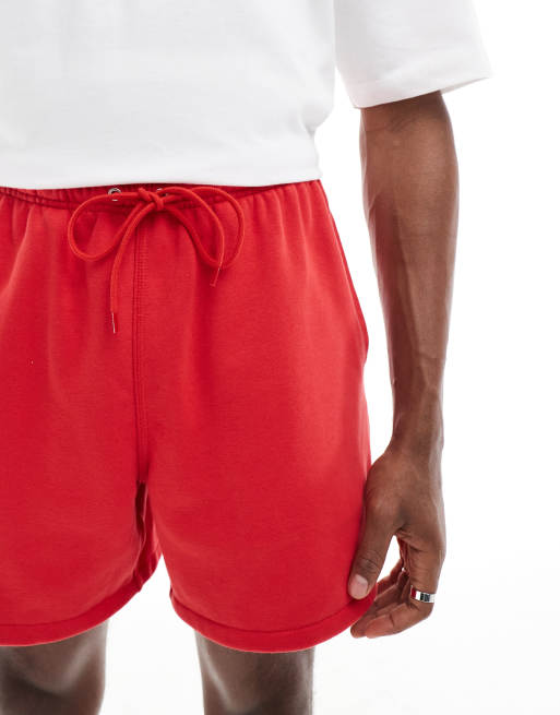 Pantalones cortos rojos de tejido de rizo de Nike Club , 3 de 5