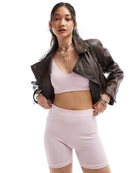 Pantalones cortos rosa pastel sin costuras de Free People - view 1