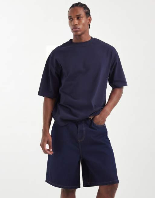 Pantalones cortos vaqueros azul añil de corte alargado de ASOS DESIGN, 4 de 5