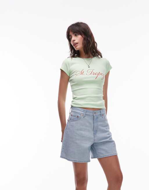 Pantalones cortos vaqueros azul claro holgados de talle alto de Levi's, 5 de 5
