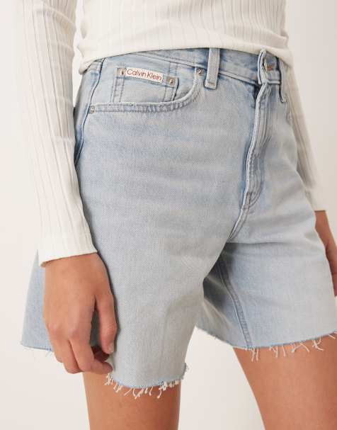 Pantalones cortos vaqueros azul descolorido de estilo años 90 de largo medio de Calvin Klein Jeans - view 1