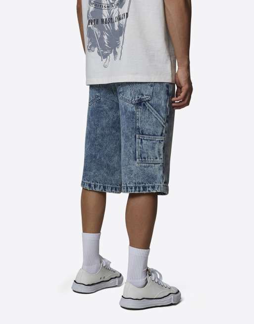 Pantalones cortos vaqueros azul lavado holgados de estilo carpintero de Good For Nothing, 2 de 4