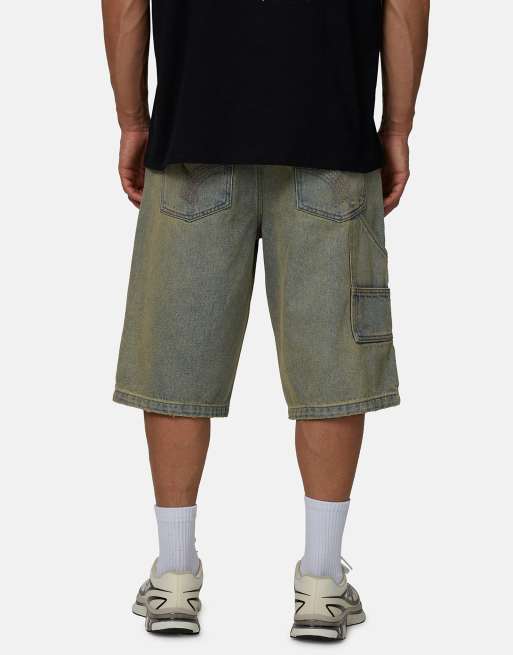 Pantalones cortos vaqueros azul lavado holgados de estilo carpintero de Good For Nothing, 2 de 4
