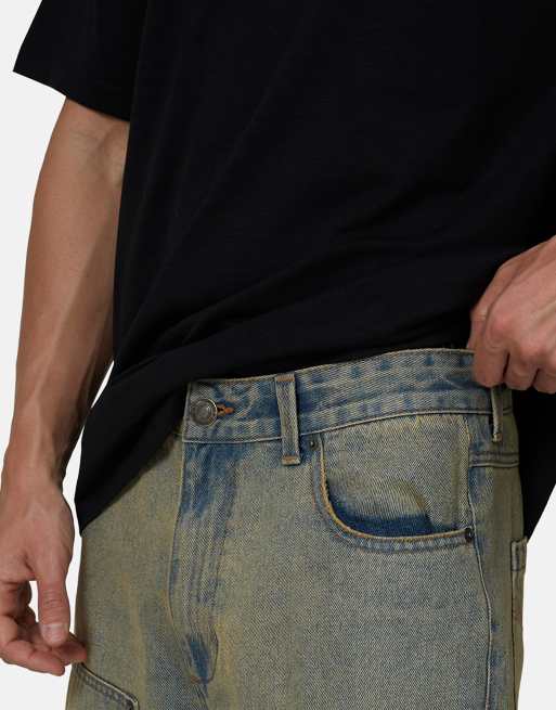 Pantalones cortos vaqueros azul lavado holgados de estilo carpintero de Good For Nothing, 4 de 4