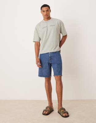 Pantalones cortos vaqueros azul medio de corte estándar Alex de Selected Homme