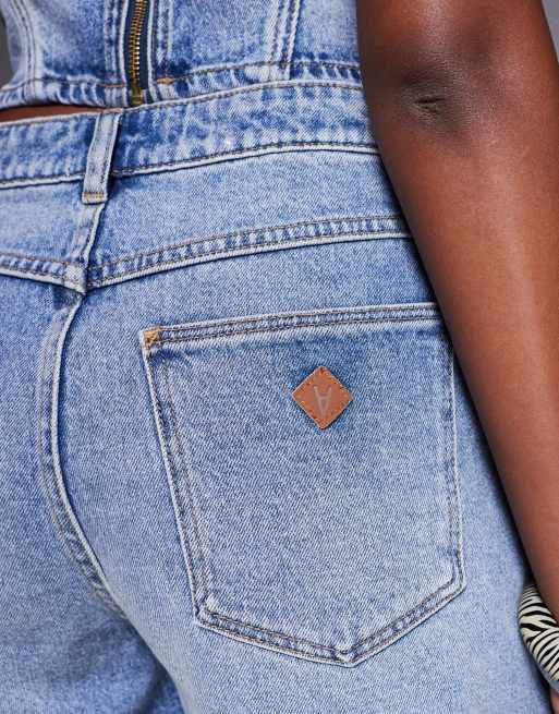 Pantalones cortos vaqueros azul medio de talle alto de Abrand , 4 de 5