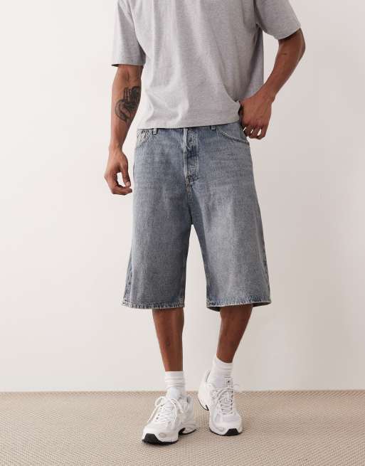Pantalones cortos vaqueros azul medio descolorido de corte alargado Ron de Jack & Jones, 2 de 5