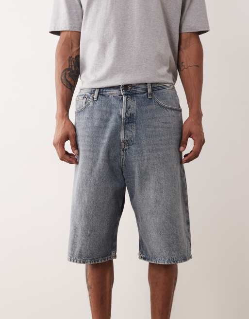 Pantalones cortos vaqueros azul medio descolorido de corte alargado Ron de Jack & Jones, 5 de 5