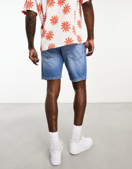 Pantalones cortos vaqueros azul medio holgados de Only & Sons, 3 de 4