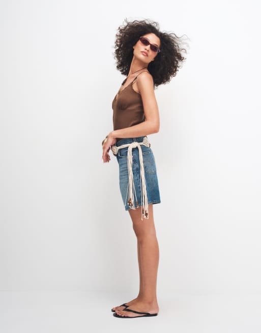 Pantalones cortos vaqueros azul medio holgados de talle alto de Levi's, 2 de 7