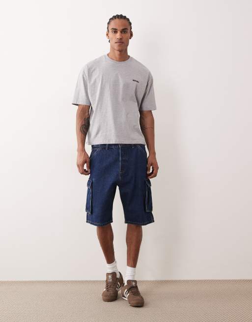 Pantalones cortos vaqueros azul oscuro cargo holgados Alex de Jack & Jones, 2 de 5