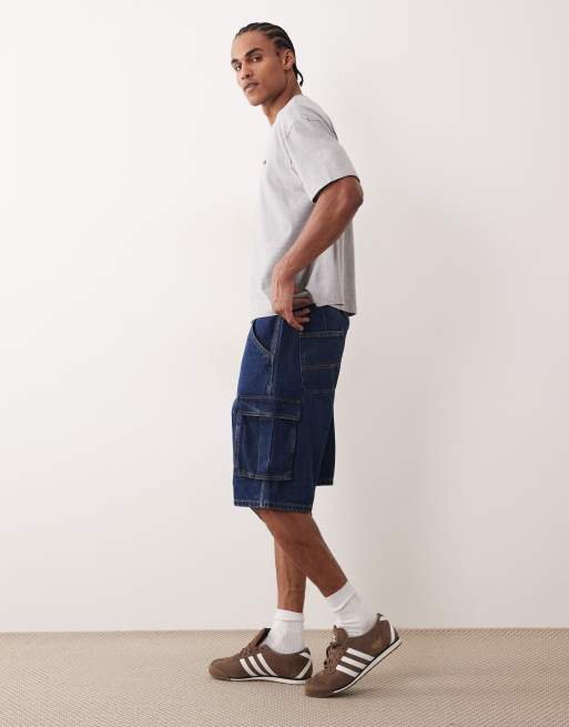 Pantalones cortos vaqueros azul oscuro cargo holgados Alex de Jack & Jones, 3 de 5