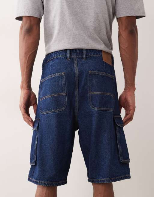 Pantalones cortos vaqueros azul oscuro cargo holgados Alex de Jack & Jones, 4 de 5