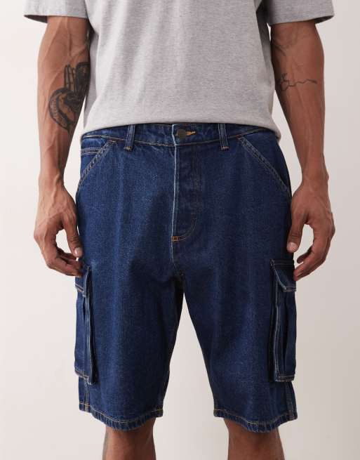 Pantalones cortos vaqueros azul oscuro cargo holgados Alex de Jack & Jones, 5 de 5