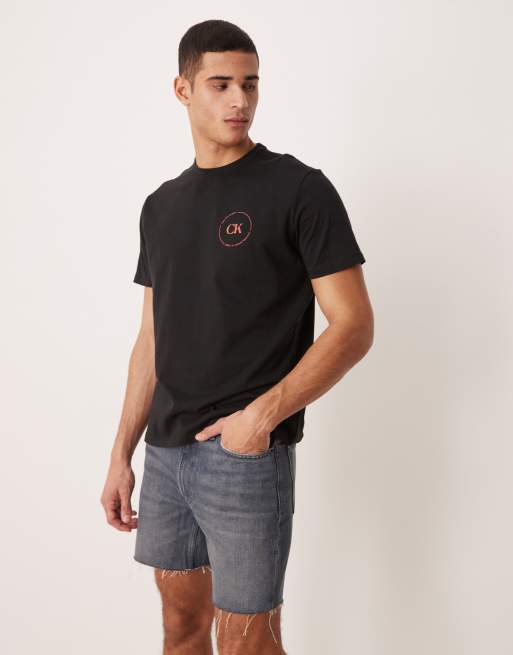 Pantalones cortos vaqueros azules con lavado oscuro de Calvin Klein Jeans, 3 de 5