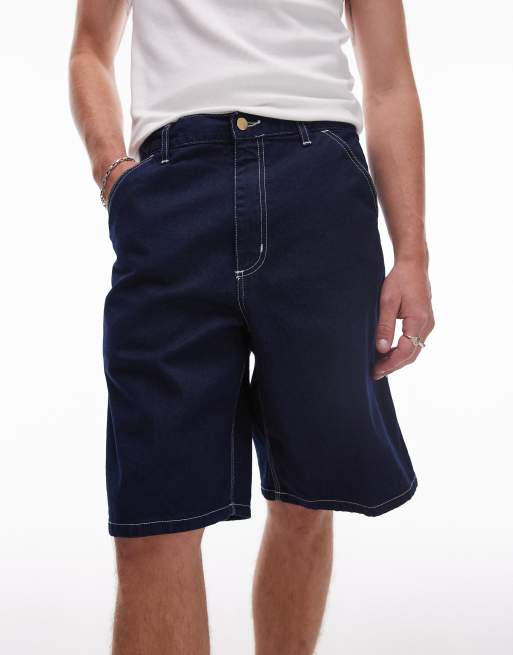 Pantalones cortos vaqueros azules de corte alargado con lavado oscuro Simple de Carhartt WIP, 3 de 5