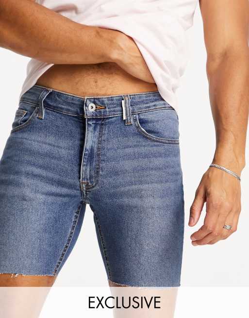 Pantalones cortos vaqueros azules de corte pitillo de COLLUSION