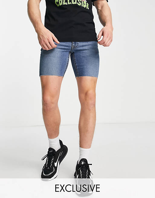 Hombre Other | Pantalones cortos vaqueros azules de corte pitillo de COLLUSION - XZ56379