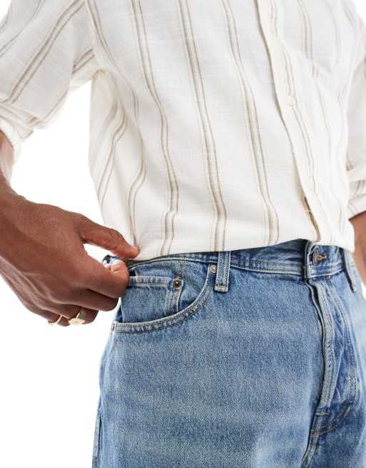 Pantalones cortos vaqueros azules de corte suelto con lavado claro Tony de Jack & Jones , 3 de 5