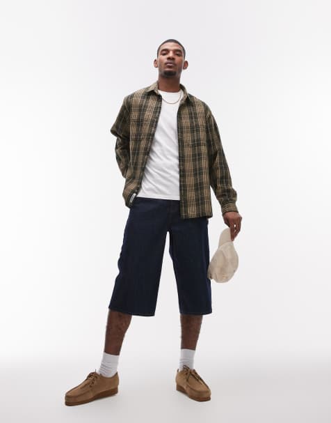 Pantalones cortos vaqueros azules de largo medio con lavado crudo de ASOS DESIGN - view 1