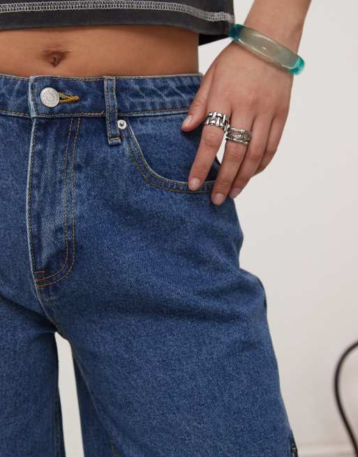 Pantalones cortos vaqueros azules sueltos con lavado medio Flutter Flash de Santa Cruz, 5 de 5