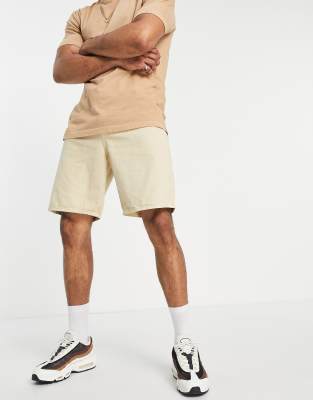 Pantalones cortos vaqueros beis de corte suelto de Selected Homme 