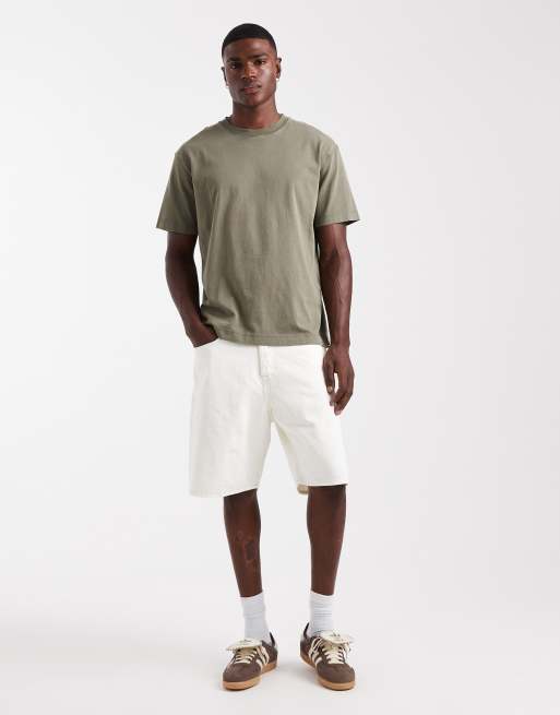 Pantalones cortos vaqueros color crema de corte suelto Tony de Jack & Jones