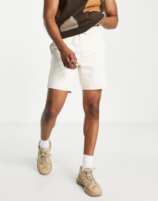 Pantalones cortos vaqueros color crudo polvareda y cintura elástica de corte slim de ASOS DESIGN
