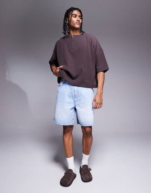 Pantalones cortos vaqueros con lavado descolorido de ASOS DESIGN