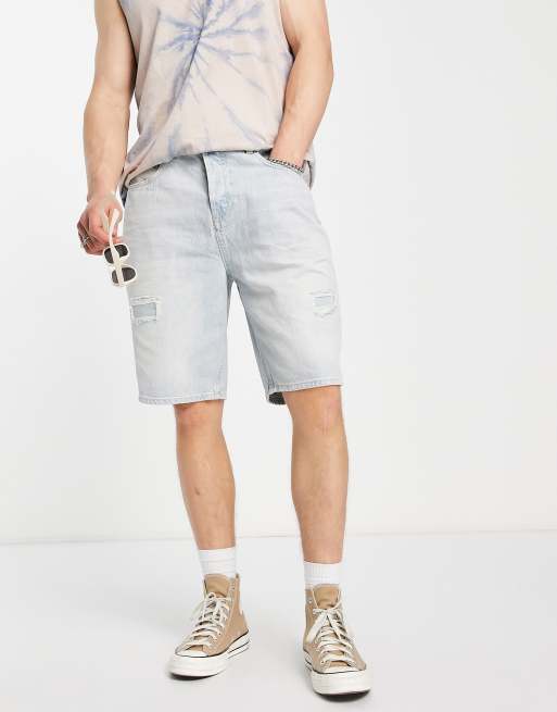Pantalones cortos vaqueros con lavado medio y diseño desgastado Alva de AllSaints 