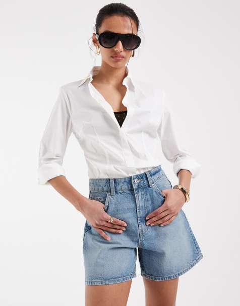 Pantalones cortos vaqueros dad azul medio de ASOS DESIGN - view 1